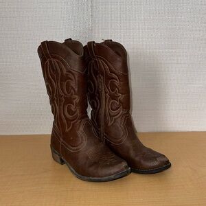 CAT & JACK Cowgirl Zip Up Brown Boots Girls Youth Size 2